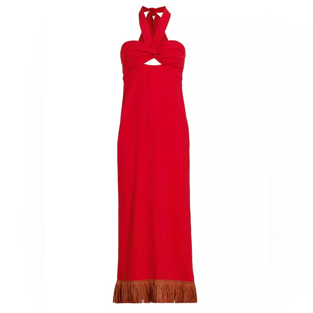 Johanna Ortiz Red Midi Dress